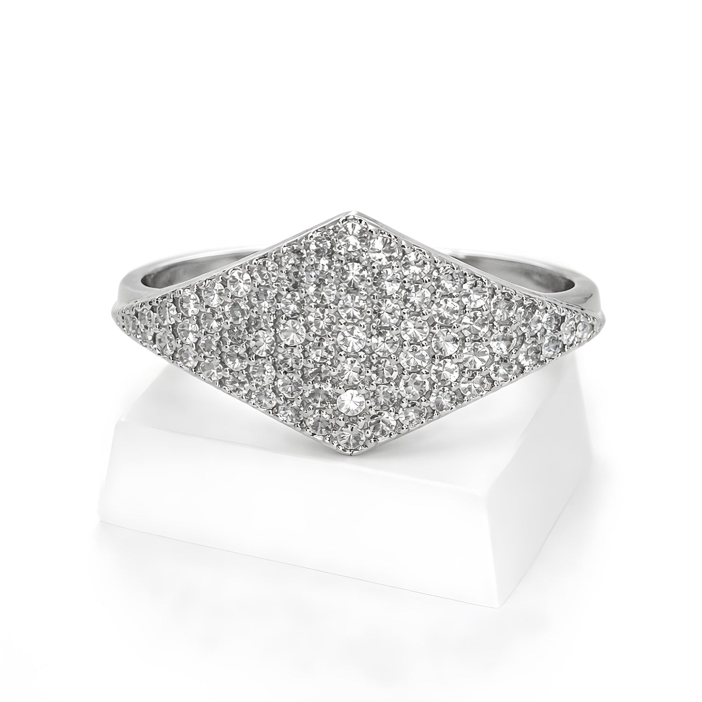 Dalia T Online Ring 5 A Rhombus Pinky Ring Set with Diamonds
