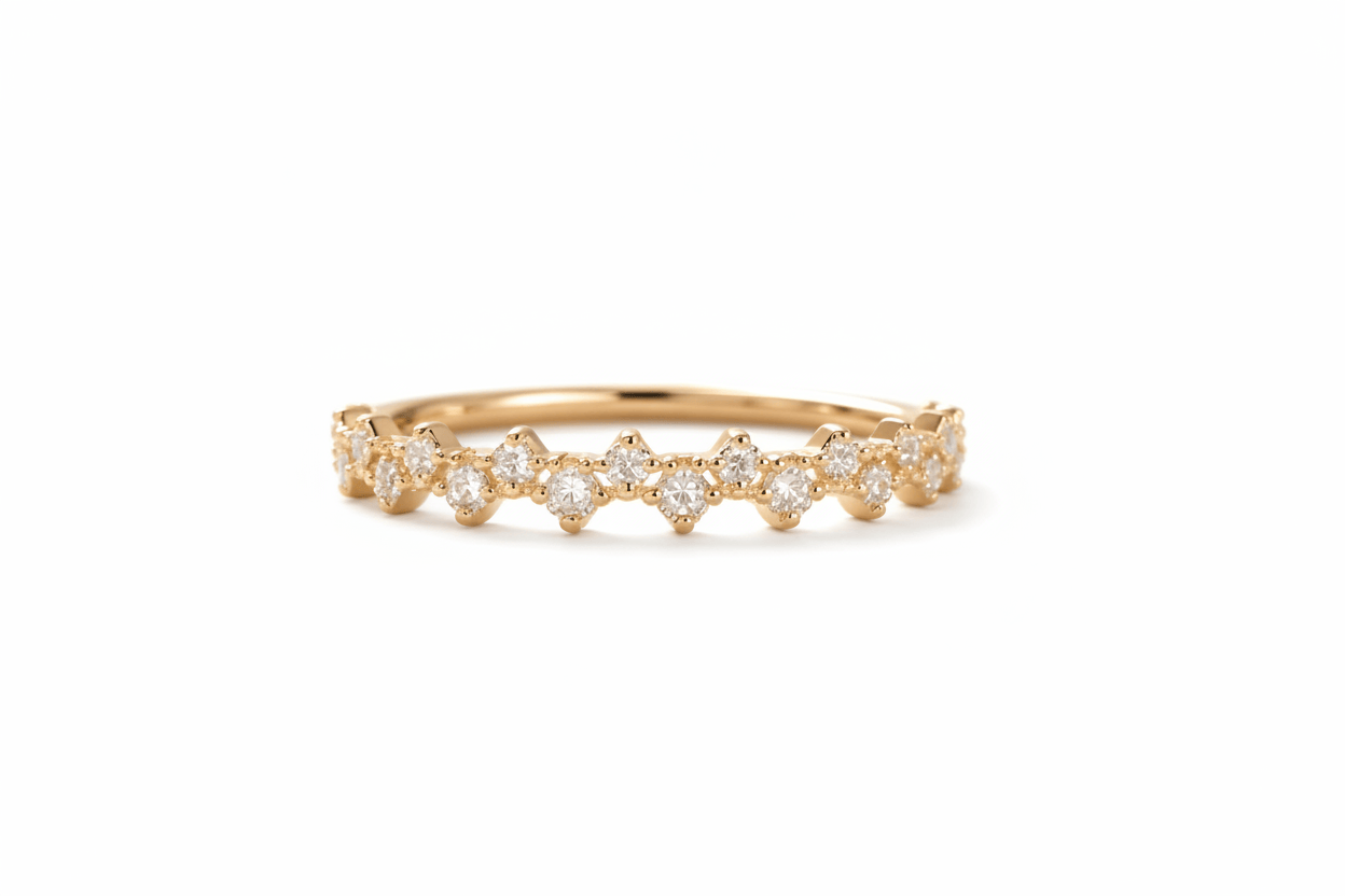 Dalia T Online Ring Rose Gold and Diamond Pinky Ring