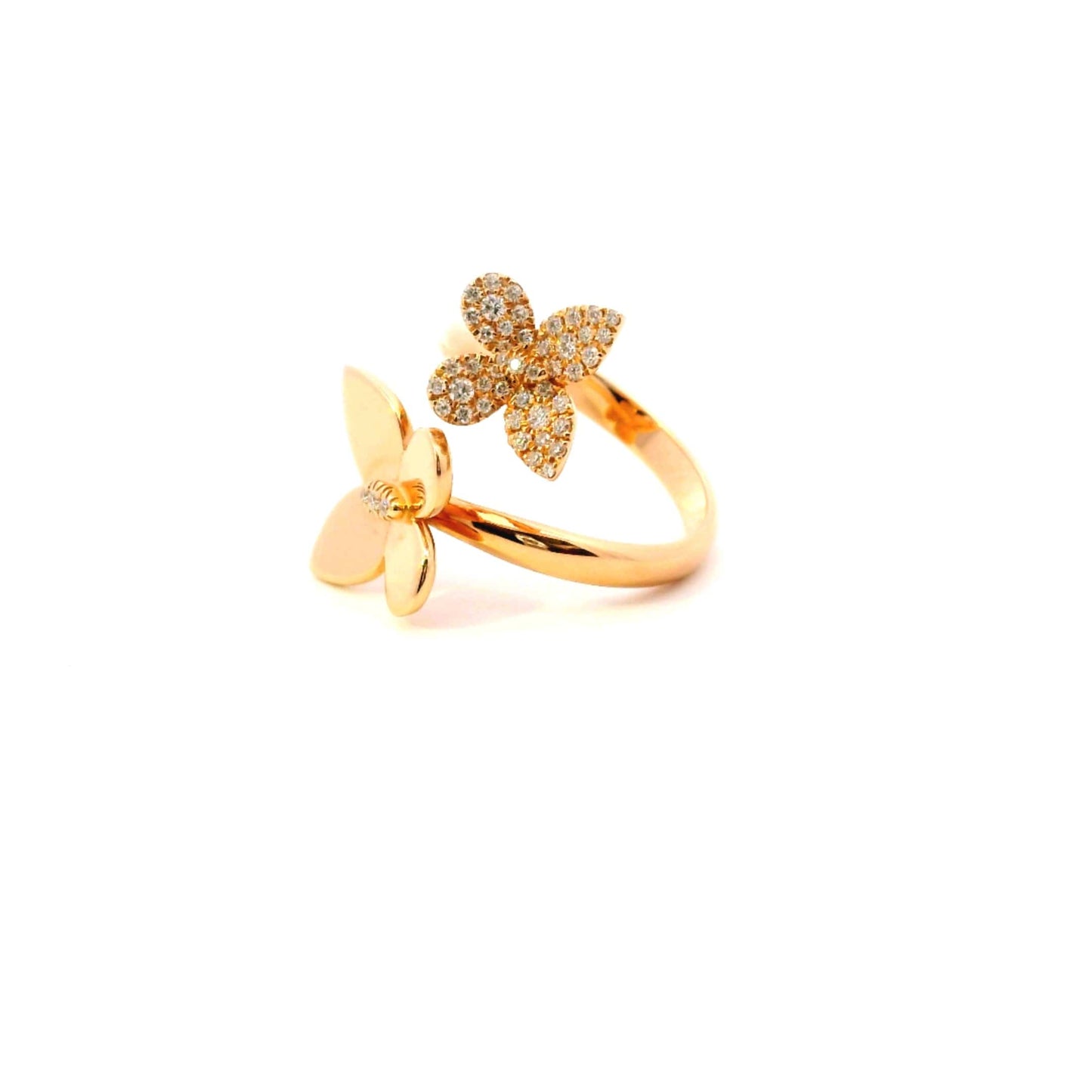 Dalia T Online Rings Double Butterfly Diamond Ring