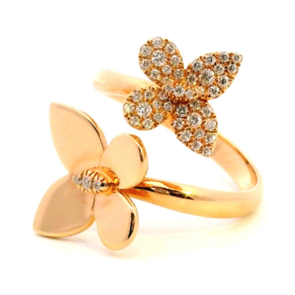 Dalia T Online Rings Double Butterfly Diamond Ring