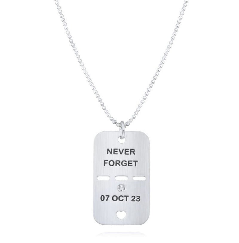 Dalia T Online Silver Tag with a Diamond - Never Forget- S