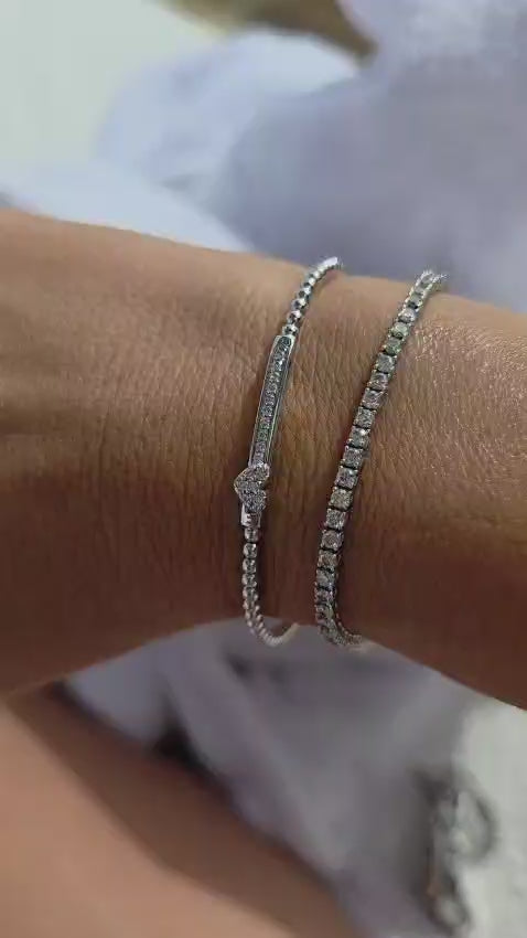 18KT Liron Dia Heart Flexy Bangle