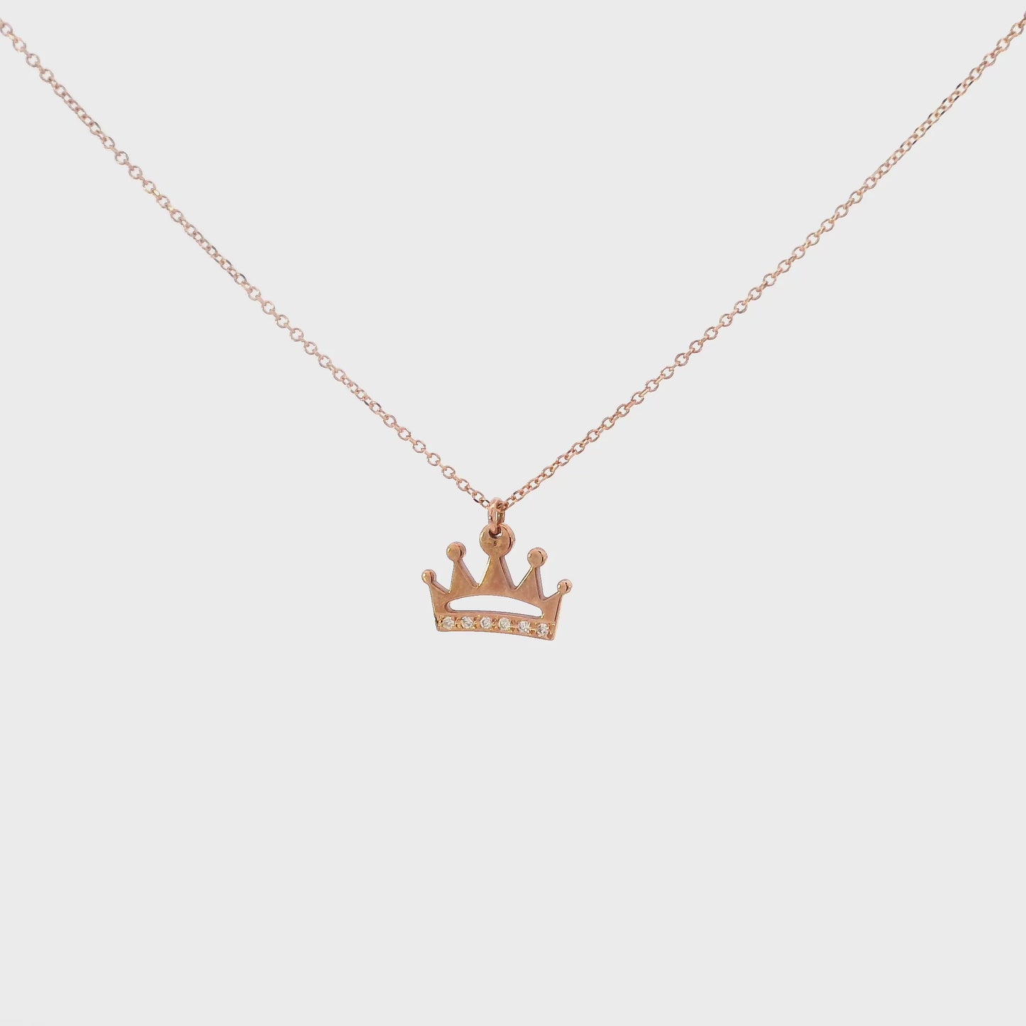 Malka Crown Pendant Necklace with Diamonds