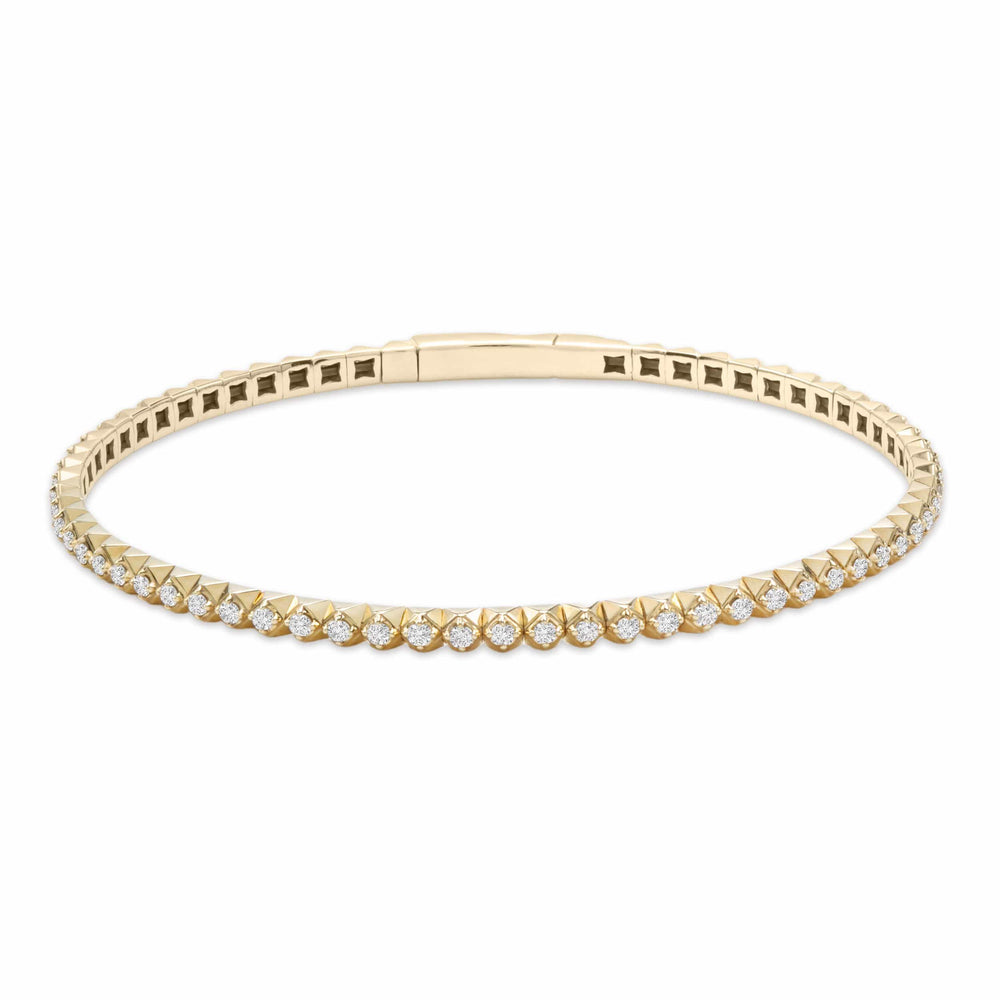 Dalia T Online Bracelet Delicate Colection 14KT Yellow Gold 1.00CT Diamonds Flexi Bangle