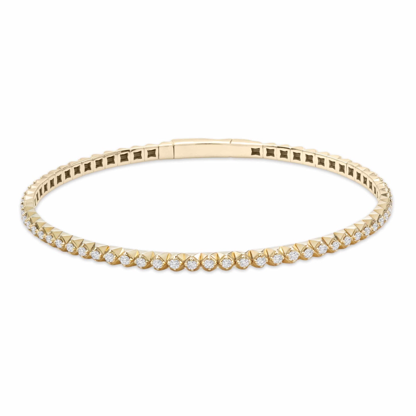 Dalia T Online Bracelet Delicate Colection 14KT Yellow Gold 1.00CT Diamonds Flexi Bangle