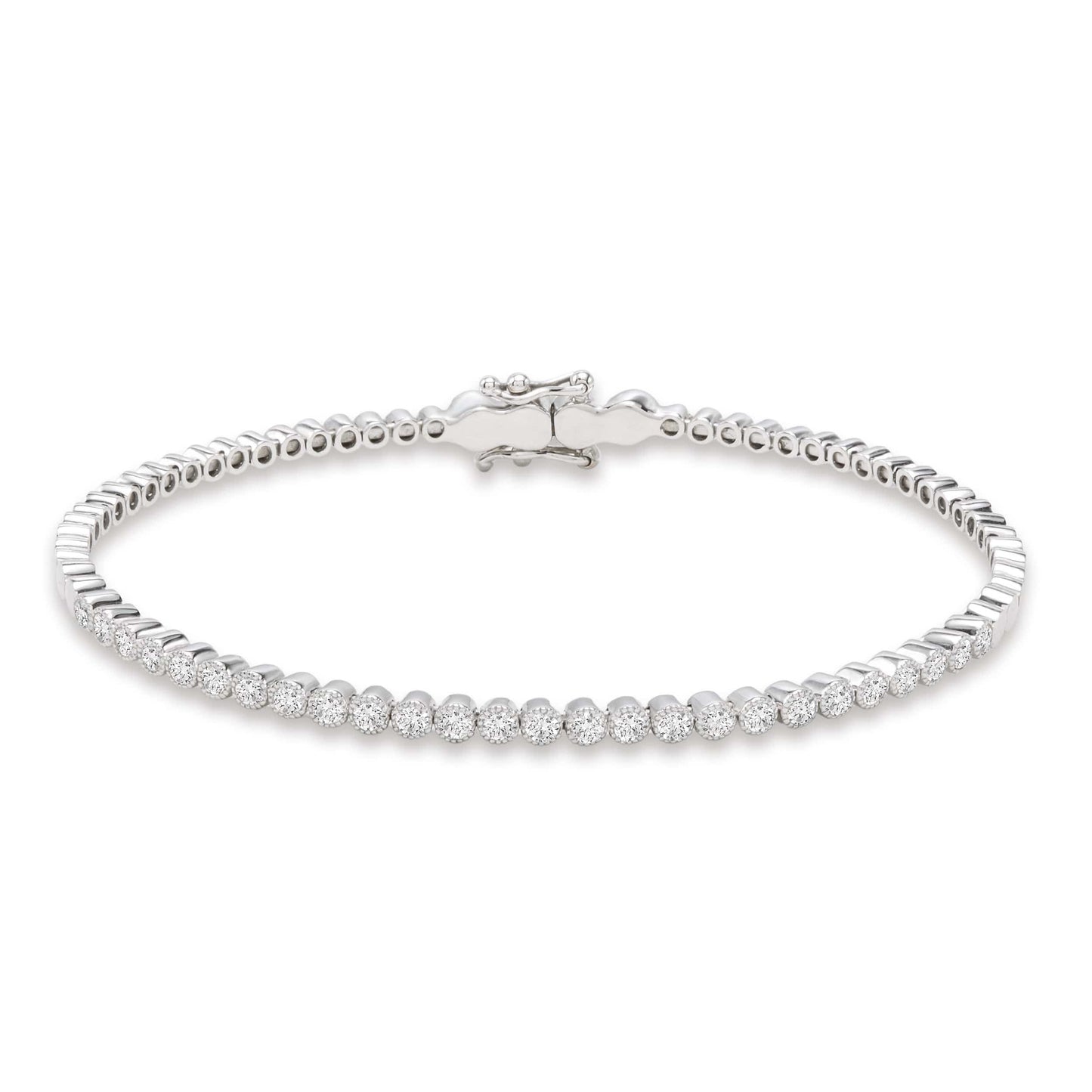 Dalia T Online Bracelet Delicate Collection 14KT White Gold 3CT Diamonds Tennis Bracelet