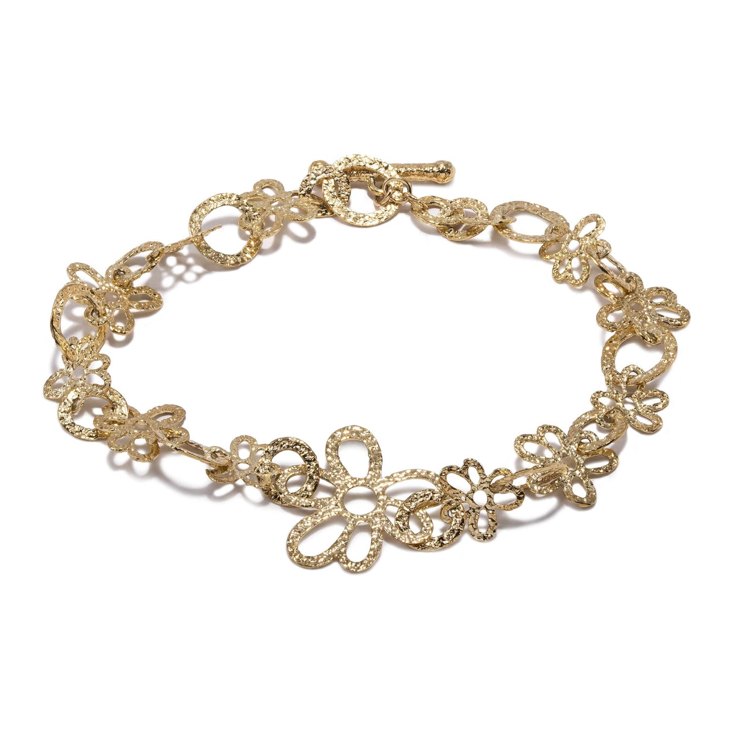 Dalia T Online Bracelet Nature Collection 14KT Yellow Gold Flower Combination Bracelet