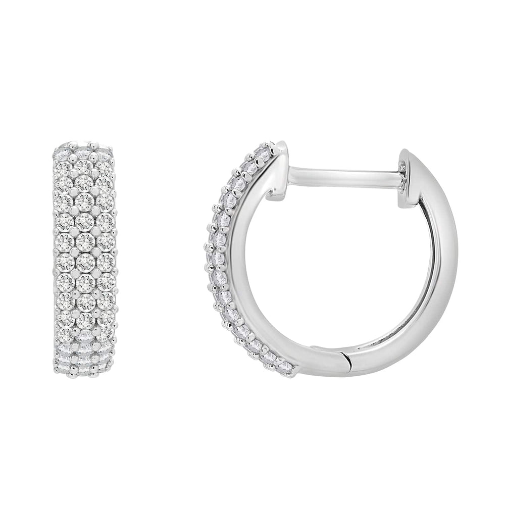 Discover Hexa CZ Delicate Hoop Silver Earrings | Paksha