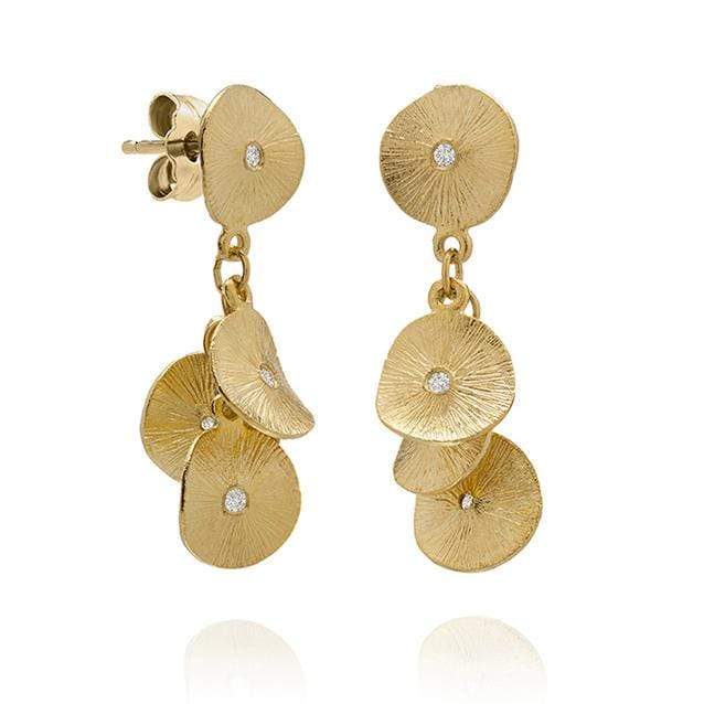 
                  
                    Dalia T Online Earrings Signature Collection 14KT YG & Diamonds Textured Multi Circles dangle Earrings
                  
                