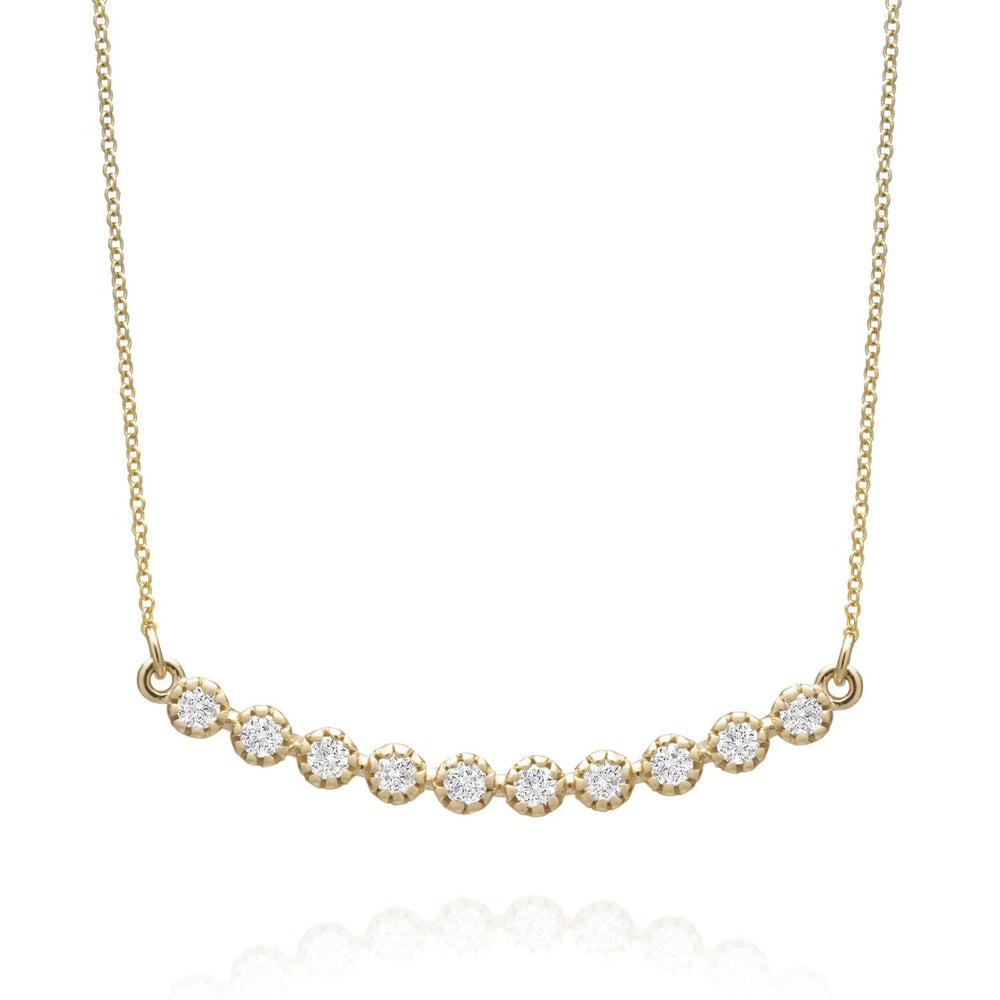 
                  
                    Dalia T Online Necklace Delicate Collection 14KT YG Diamonds Bar Necklace 0.40CT
                  
                