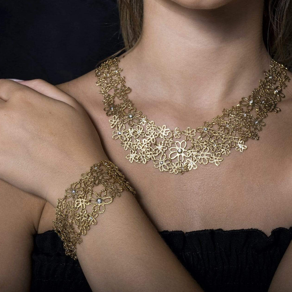 
                  
                    Dalia T Online Necklace Iconic Collection 14KT Yellow Gold & Diamonds Statement Necklace
                  
                